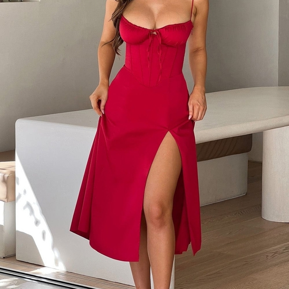 Deanna red Mini Babyboo Dress